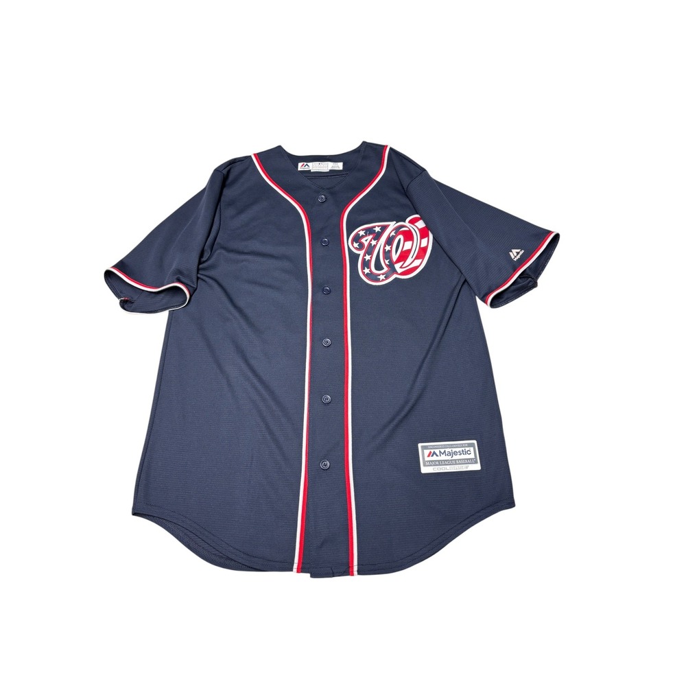Majestic Bryce Harper Washington Nationals Navy Blue Jersey 34 Mens Medium